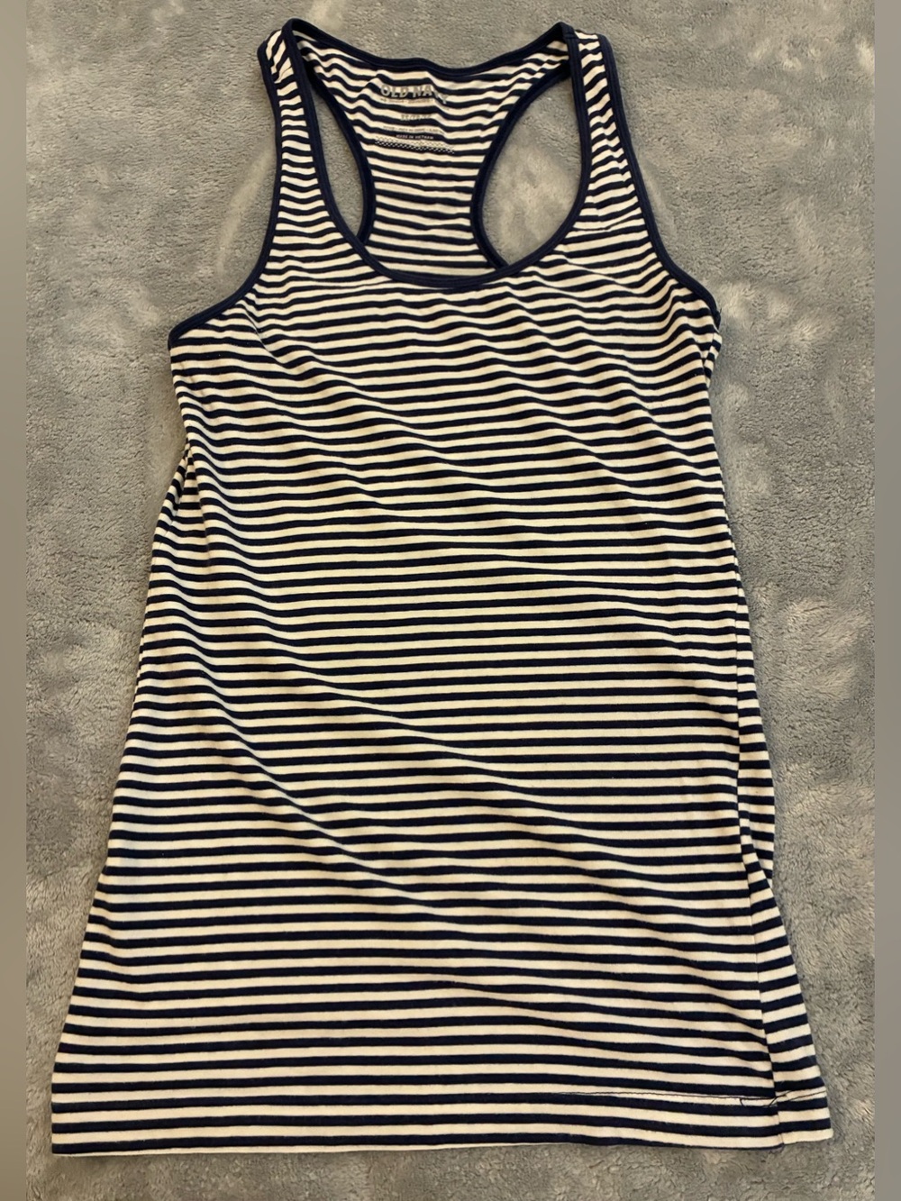 Women’s Old Navy Brand Navy and White Striped Racerback Tank Size X-Small